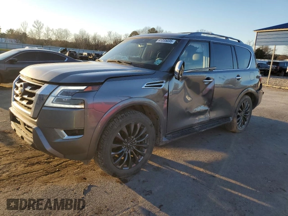 2023 Nissan Armada Platinum with VIN JN8AY2CC3P9181149, listed as a Copart auction lot 41335035 with 42,753 mi miles and Salvage Title. Bid and sale history available at carsss.com. Image 1.
