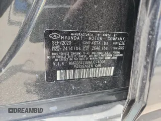 2021 Genesis G70 2.0T with VIN KMTG34LA8MU074008, listed as a Copart auction lot 62692345 with 33,204 mi miles and Salvage title. Bid and sale history available at DreamBid. Image 12.