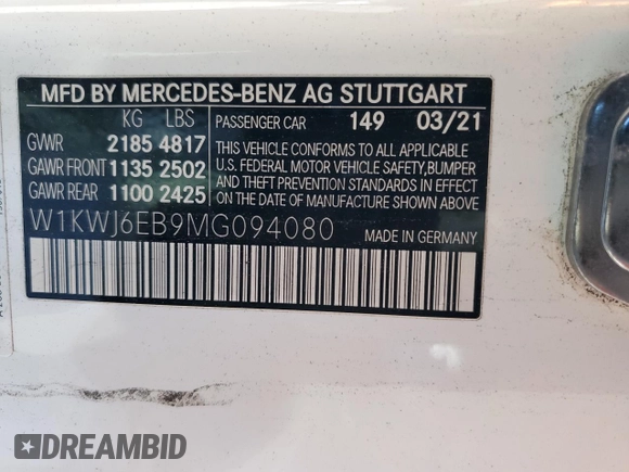 2021 Mercedes-Benz C 43 AMG z VIN W1KWJ6EB9MG094080, wystawiony jako Copart lot #88335805 z przebiegiem 31 142 mil mil oraz Szkoda całkowita • Salvage title. Historia ofert i sprzedaży dostępna na DreamBid. Obrazek 14.
