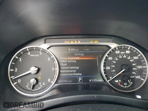 2022 Nissan Altima SV z VIN 1N4BL4DV0NN316513, wystawiony jako Copart lot #55687365 z przebiegiem 66 916 mil mil oraz Szkoda całkowita • Salvage title. Historia ofert i sprzedaży dostępna na DreamBid. Obrazek 9.