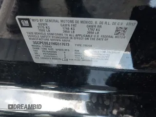2017 Chevrolet Silverado 1500 LTZ with VIN 3GCPCSEJ1HG517673, listed as a IAAI auction lot 41390977 with Not Provided miles and . Bid and sale history available at DreamBid. Image 9.