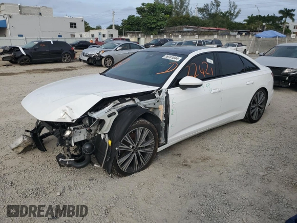 2022 Audi A6 Premium z VIN WAUD3BF22NN055912, wystawiony jako Copart lot #39701044 z przebiegiem 22 421 mil mil oraz . Historia ofert i sprzedaży dostępna na DreamBid. Obrazek 1.