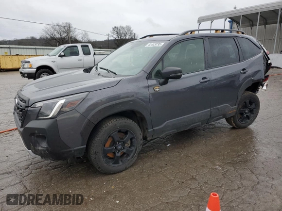 2023 Subaru Forester Wilderness with VIN JF2SKAMC4PH417969, listed as a Copart auction lot 43445735 with 75,358 mi miles and Salvage Title. Bid and sale history available at carsss.com. Image 1.