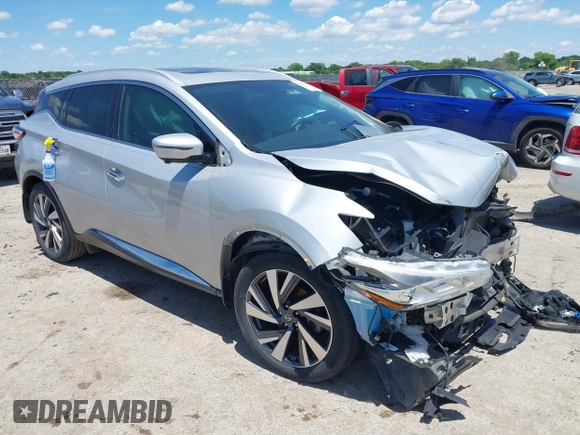 2018 Nissan Murano SV z VIN 5N1AZ2MG3JN109288, wystawiony jako IAAI lot #42249243 z przebiegiem 41 171 mil mil oraz . Historia ofert i sprzedaży dostępna na DreamBid. Obrazek 1.
