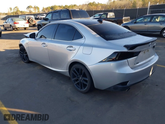 2015 Lexus IS 250 with VIN JTHBF1D20F5062355, listed as a IAAI auction lot 38318601 with 188,285 mi miles. Bid and sale history available at carsss.com. Image 3.