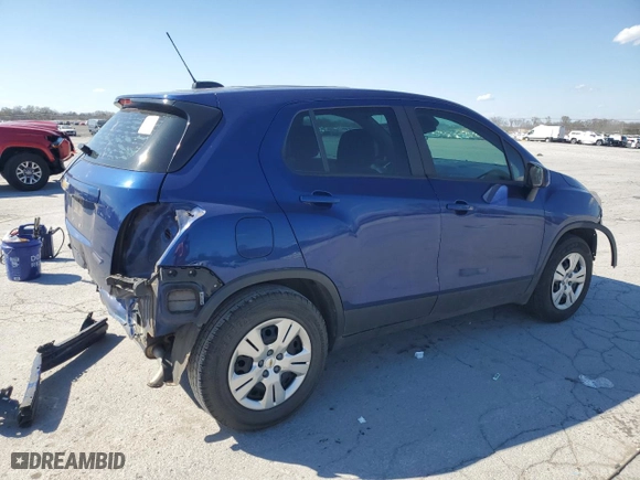 2017 Chevrolet Trax LS with VIN 3GNCJKSB9HL134290, listed as a Copart auction lot 50876385 with 123,864 mi miles and Salvage Title. Bid and sale history available at carsss.com. Image 3.