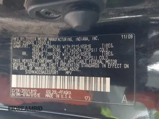 2010 Toyota Sienna XLE with VIN 5TDYK4CC9AS337081, listed as a IAAI auction lot 42218064 with 260,606 mi miles and . Bid and sale history available at carsss.com. Image 9.