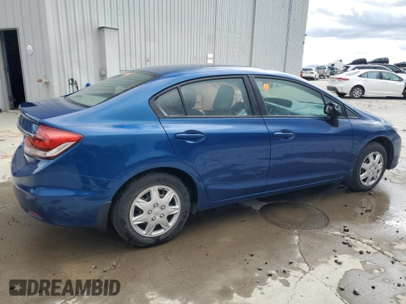 2015 Honda Civic Sedan LX with VIN 19XFB2F54FE246102, listed as a Copart auction lot 50583465 with 107,235 mi miles and Salvage Title. Bid and sale history available at carsss.com. Image 3.