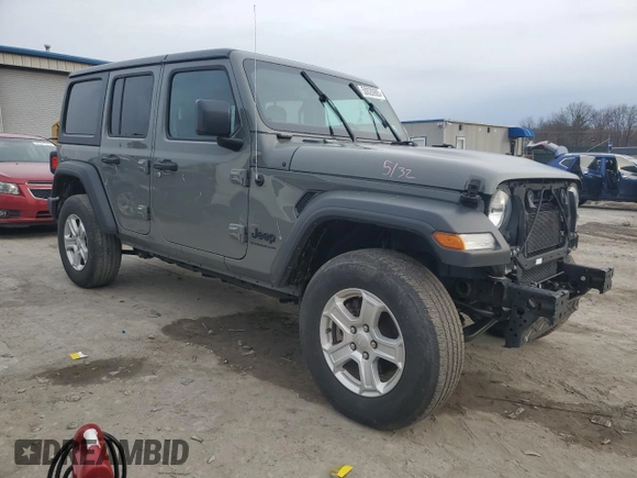 2023 Jeep Wrangler Willys with VIN 1C4HJXDGXPW545601, listed as a Copart auction lot 50020905 with 19,115 mi miles and Salvage title. Bid and sale history available at DreamBid. Image 4.