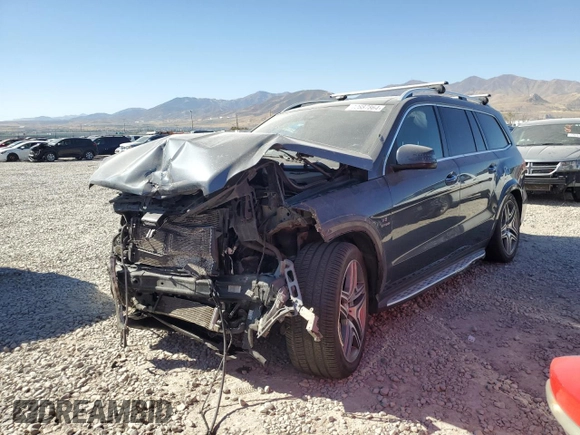 2015 Mercedes-Benz GL-Class GL 63 AMG with VIN 4JGDF7EE8FA497858, listed as a Copart auction lot 72887864 with 106,050 mi miles and Salvage Title. Bid and sale history available at carsss.com. Image 1.