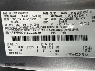 2020 Ford F-250 XL z VIN 1FT7W2BT1LEE63319, wystawiony jako Copart lot #57185135 z przebiegiem 14 660 mil mil oraz Szkoda całkowita • Salvage title. Historia ofert i sprzedaży dostępna na DreamBid. Obrazek 10.