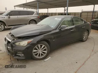 2014 Infiniti Q50 Sport with VIN JN1BV7AP4EM684889, listed as a Copart auction lot 47760535 with 83,528 mi miles and Salvage Title. Bid and sale history available at DreamBid. Image 1.