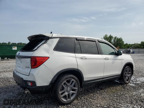 2023 Honda Passport EX-L with VIN 5FNYF8H58PB024039, listed as a Copart auction lot 57269725 with 44,705 mi miles and Salvage title. Bid and sale history available at DreamBid. Image 3.