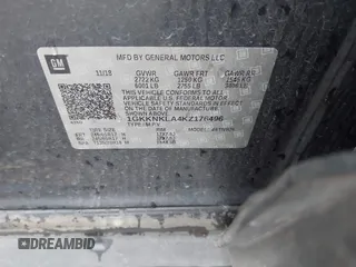 2019 GMC Acadia SLE z VIN 1GKKNKLA4KZ176496, wystawiony jako IAAI lot #42157837 z przebiegiem Nie podano mil oraz . Historia ofert i sprzedaży dostępna na DreamBid. Obrazek 9.