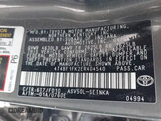 2014 Toyota Camry L with VIN 4T4BF1FK2ER404540, listed as a IAAI auction lot 40744025 with 1 mi miles. Bid and sale history available at carsss.com. Image 9.