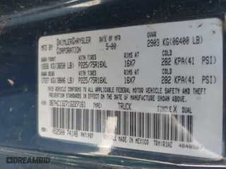 2001 Dodge Ram 1500 with VIN 3B7HC13Z71G227161, listed as a IAAI auction lot 41806249 with 1 mi miles. Bid and sale history available at carsss.com. Image 9.
