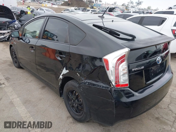 2013 Toyota Prius One with VIN JTDKN3DU9D5656134, listed as a IAAI auction lot 41900724 with 169,446 mi miles. Bid and sale history available at carsss.com. Image 3.