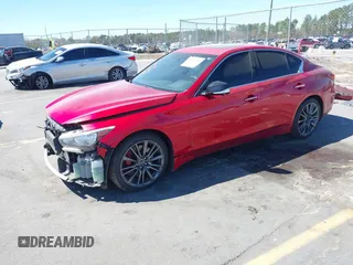 2019 Infiniti Q50 RED SPORT 400 with VIN JN1FV7AP8KM760885, listed as a IAAI auction lot 41794933 with 119,321 mi miles. Bid and sale history available at carsss.com. Image 2.