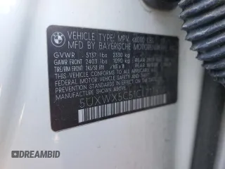 2012 BMW X3 28i with VIN 5UXWX5C51CL717874, listed as a Copart auction lot 46141245 with 135,041 mi miles and Salvage Title. Bid and sale history available at DreamBid. Image 13.