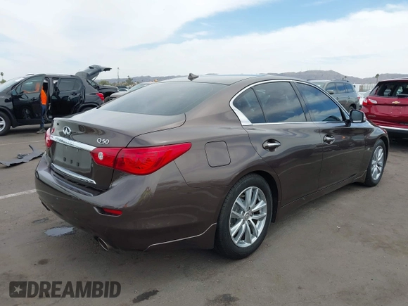 2015 Infiniti Q50 with VIN JN1BV7AP7FM349885, listed as a IAAI auction lot 42249063 with 76,089 mi miles and . Bid and sale history available at DreamBid. Image 4.