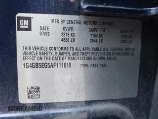 2010 Buick LaCrosse CX with VIN 1G4GB5EG5AF111018, listed as a IAAI auction lot 42385714 with 110,024 mi miles and . Bid and sale history available at DreamBid. Image 9.