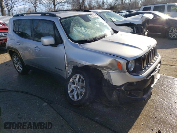 2018 Jeep Renegade Latitude with VIN ZACCJABB2JPJ35522, listed as a Copart auction lot 80332793 with 81,256 mi miles and Salvage title. Bid and sale history available at DreamBid. Image 4.