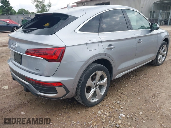 2023 Audi Q5 Sportback S line Prestige with VIN WA16AAFY1P2002049, listed as a IAAI auction lot 42450923 with 24,765 mi miles and . Bid and sale history available at DreamBid. Image 4.