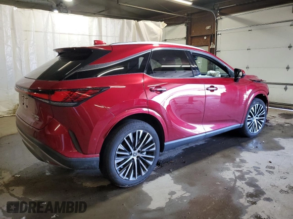 2023 Lexus RX 350h with VIN 2T2BBMCA5PC013398, listed as a Copart auction lot 50963615 with 13,587 mi miles and Salvage Title. Bid and sale history available at DreamBid. Image 3.