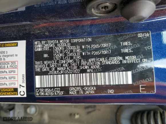 2016 Toyota 4Runner Limited with VIN JTEBU5JR1G5321822, listed as a Copart auction lot 48779225 with 111,507 mi miles and Salvage Title. Bid and sale history available at carsss.com. Image 13.