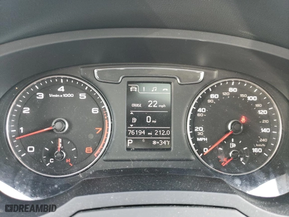 2016 Audi Q3 Premium Plus with VIN WA1EFCFS3GR010360, listed as a Copart auction lot 44178055 with 76,194 mi miles and Salvage Title. Bid and sale history available at carsss.com. Image 9.