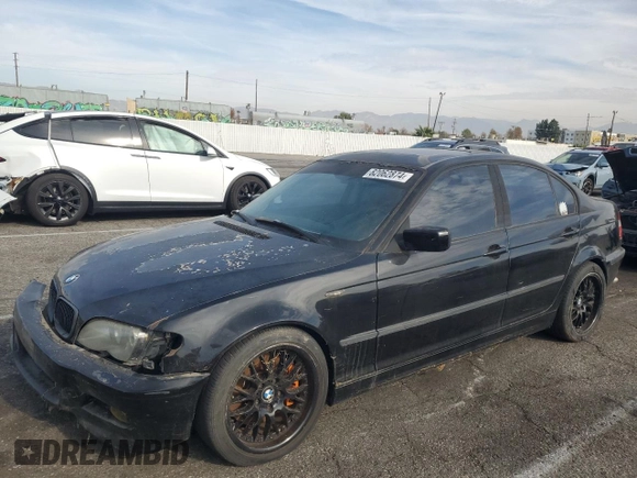 2002 BMW 3 Series 330i with VIN WBAEV53452KM00658, listed as a Copart auction lot 82062874 with 106,031 mi miles and Salvage Title. Bid and sale history available at carsss.com. Image 1.
