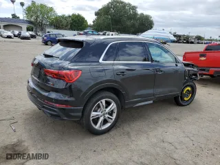 2020 Audi Q3 S line Premium with VIN WA1DECF36L1020574, listed as a Copart auction lot 52804445 with 37,040 mi miles and Salvage Title. Bid and sale history available at carsss.com. Image 3.