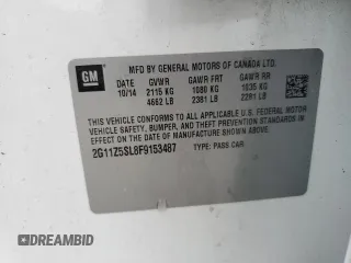 2015 Chevrolet Impala LS with VIN 2G11Z5SL8F9153487, listed as a Copart auction lot 54267785 with 178,309 mi miles and Salvage title. Bid and sale history available at DreamBid. Image 12.