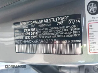 2014 Mercedes-Benz E 350 Sport with VIN WDDHF5KB4EA963178, listed as a IAAI auction lot 42021816 with 92,777 mi miles and . Bid and sale history available at DreamBid. Image 9.