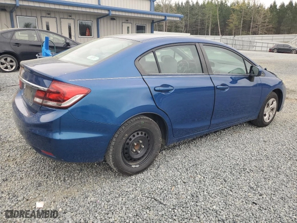 2014 Honda Civic Sedan LX with VIN 19XFB2F55EE015434, listed as a Copart auction lot 51239465 with 106,914 mi miles and Salvage Title. Bid and sale history available at carsss.com. Image 3.