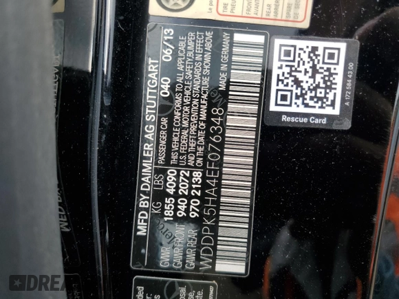 2014 Mercedes-Benz SLK 350 with VIN WDDPK5HA4EF076348, listed as a Copart auction lot 73829014 with Not provided miles and Salvage title. Bid and sale history available at DreamBid. Image 13.