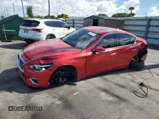 2023 Infiniti Q50 Luxe with VIN JN1EV7BPXPM512638, listed as a Copart auction lot 60430255 with 29,797 mi miles and Non repairable. Bid and sale history available at DreamBid. Image 1.