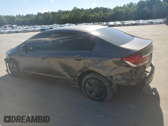 2013 Honda Civic LX with VIN 2HGFB2F58DH533641, listed as a Copart auction lot 58331725 with 79,830 mi miles and Salvage title. Bid and sale history available at DreamBid. Image 2.
