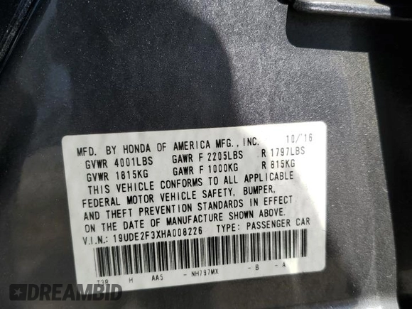 2017 Acura ILX with VIN 19UDE2F3XHA008226, listed as a Copart auction lot 57912505 with 99,670 mi miles and Salvage title. Bid and sale history available at DreamBid. Image 13.