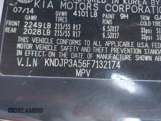 2015 Kia Soul + with VIN KNDJP3A56F7132174, listed as a IAAI auction lot 42009228 with 218,441 mi miles. Bid and sale history available at carsss.com. Image 9.