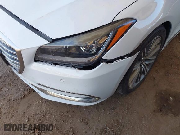2018 Genesis G80 3.8L with VIN KMHGN4JE3JU216089, listed as a IAAI auction lot 42576639 with 57,382 mi miles and . Bid and sale history available at DreamBid. Image 6.