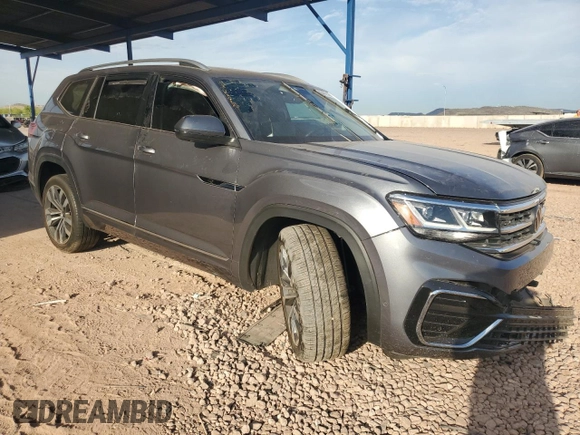 2023 Volkswagen Atlas SEL Premium R-Line with VIN 1V2FR2CAXPC506457, listed as a Copart auction lot 63407945 with 36,056 mi miles and Salvage title. Bid and sale history available at DreamBid. Image 4.