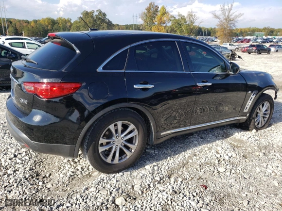 2017 Infiniti QX70 with VIN JN8CS1MU0HM141606, listed as a Copart auction lot 72598933 with 132,835 mi miles. Bid and sale history available at carsss.com. Image 3.