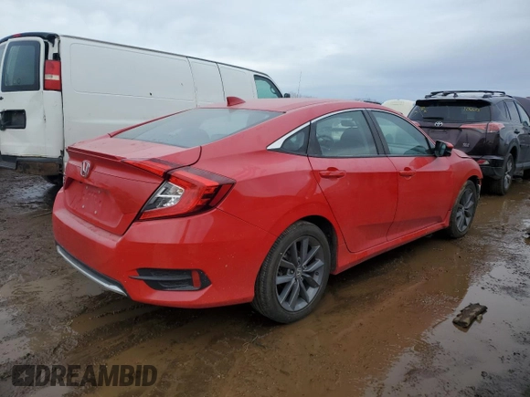 2020 Honda Civic Sedan EX-L with VIN 2HGFC1F73LH680263, listed as a Copart auction lot 46688685 with 36,726 mi miles and Salvage Title. Bid and sale history available at carsss.com. Image 3.