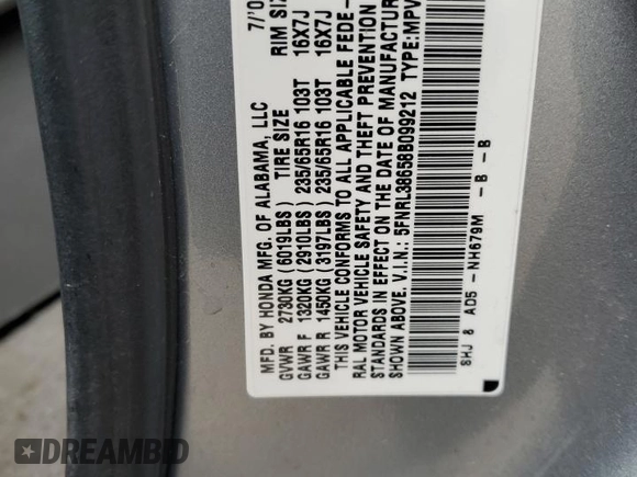 2008 Honda Odyssey EX-L with VIN 5FNRL38658B099212, listed as a Copart auction lot 49986965 with 193,818 mi miles and Non Repairable. Bid and sale history available at carsss.com. Image 13.