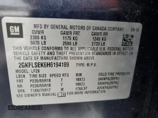2017 GMC Terrain SLE with VIN 2GKFLSEK6H6194189, listed as a Copart auction lot 86559474 with 83,869 mi miles and Salvage Title. Bid and sale history available at DreamBid. Image 15.