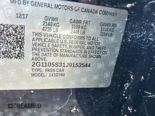 2018 Chevrolet Impala LT with VIN 2G1105S31J9153544, listed as a Copart auction lot 54958785 with 84,022 mi miles and Salvage Title. Bid and sale history available at DreamBid. Image 10.