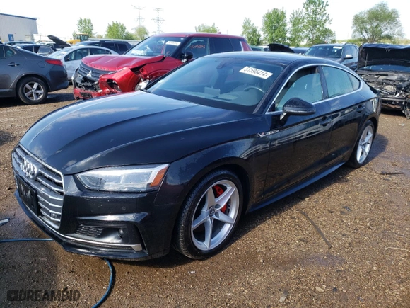 2018 Audi A5 Sportback Prestige with VIN WAUFNCF55JA078265, listed as a Copart auction lot 51595414 with NaN miles and Salvage Title. Bid and sale history available at carsss.com. Image 1.