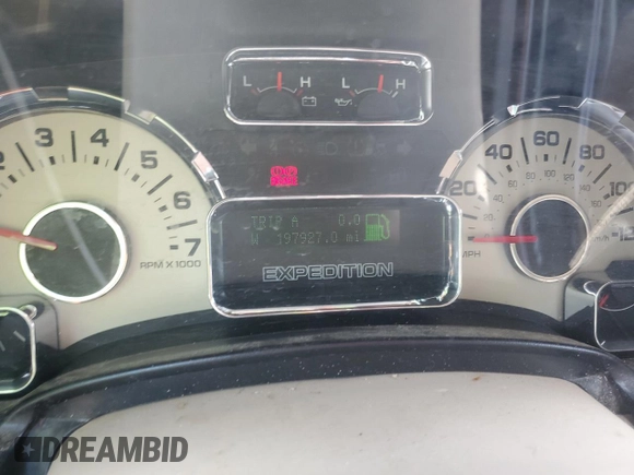 2012 Ford Expedition Max King Ranch with VIN 1FMJK1H59CEF13609, listed as a Copart auction lot 60421595 with 197,927 mi miles and Salvage title. Bid and sale history available at DreamBid. Image 9.