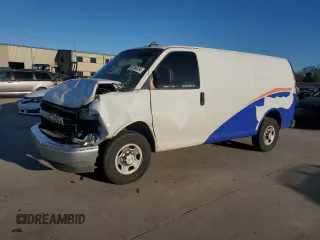 2020 Chevrolet Express Cargo Van with VIN 1GCWGAFG3L1164812, listed as a Copart auction lot 87166134 with 0 mi miles and Salvage Title. Bid and sale history available at carsss.com. Image 1.